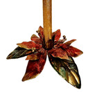 Poinsettia Tole Candle Holder Enameled Metal Neiman Marcus Made In Italy 7 