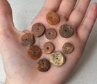 10 Pcs Small Ancient Neolithic Stone Disc Beads Carnelian Agate