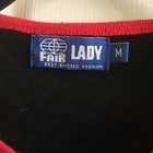 Women s Fair Lady Black Red Zip Up Crop Top Cotton Spandex Size M