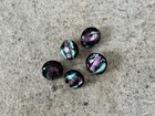 Vintage Iridescent Art Glass Shank Buttons Set Of 5 Abstract Mosaic