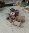 Lot Of 7 Assorted Vintage Empty Wooden Spools