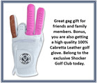 Shocker Golf Glove 100  Cabretta Leather Men s Adult Shoker Funny Gag Gift Ball