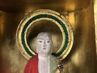 Y8416 Statue Jizo Shrine Very Colorful Buddhist Figurine Japan Antique Figure
