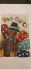 Bn 12x18 Double Sided Turkey Give Thanks Garden Flag