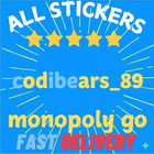    monopoly Stickers Go  1   -6         partner Event Available   Cheapest Prices  24 7
