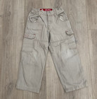 Vtg Jnco Cargo Skater Pants Youth Pants Size 7 22x22  Spellout Pocket Khaki Y2k