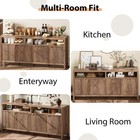 Modern Sideboard Buffet Cabinet W  4 Fluted Door Multi-functional Storage Cabnet