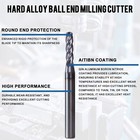 10 Pcs 3 32  4 Flute 1-1 2  Overall Ball Nose Carbide End Mill Altin Coated