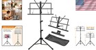 Adjustable Metal Sheet Music   Desktop Stand With Carrying Bag Portable Black