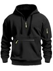Men s Hooded Hoodie Zipper Multi-pocket Pullover Jacket Sports Casual Sweatshirt