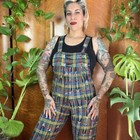 Rainbow Guatemalan 1980   s 80s Vintage 1990   s 90s Petite Cotton Bib Overalls M L