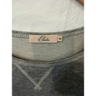 Elodie Women Gray Knit Cream Textured Lace Sleeve Sweater Shirt Medium