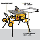 Dewalt 10-in 15 -amp Portable Jobsite Table Saw With Foldable Rolling Stand