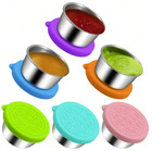 6pcs 40ml 304 Steel Sauce Cup     Portable  Airtight Salad Dressing Holder - New