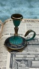 Magical Vintage Brass   Enamel Judaica Candle Holder   Made In Israel   Star Of