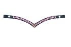 Designer Pinkish Stone Crystal Leather Snap Browband Luxury Bridle Accessories 