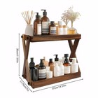 Double-layer Wooden Shelf Storage Rack For Spices  Seasonings  And Cosmetics