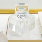Zodax Modern Morocco Large Crystal Glass Cube Perfume Bottle