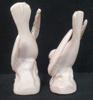 Pair Of Ceramic Lavender  Love Birds Doves Gold Trim Made In Japan  10 Vintage 