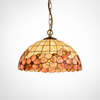 Vintage Floral  Shell Pendant Light 31cm Tiffany Style Ceiling Lamp Dining