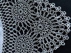 Vintage Tatted Round Table Topper - 43  - Linen Center - Hand Tatting