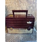 Vintage Philco C666 Portable Tube Flashlight Radio Burgundy Parts repair Nr