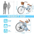 Kaiwrxin 26 Inch Folding Beach Cruiser Bike For Women 7-speed Ladies Bike