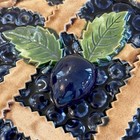Vintage Sanor Ceramica Blueberry Pie Plate Lidded Portugal - Small Chip On Lid