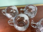 Vintage Set 4 Nestle Nescafe 1970   s Clear Glass Globe World Coffee Tea Mug Cup