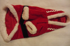 Dog Christmas Holiday Santa Suit With Hood  Size M