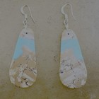Santo Domingo Pueblo Turquoise Slab Dangle Earrings Native American Jewelry