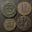 Four Better Ancient Roman Coins  285-350 Ad     Diocletian   Constantine Family