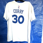 Large Golden State Warriors Steph Curry White Vintage Adidas T shirt