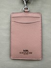 Nwt Coach 57311 Cross Grain Leather Lanyard Badge Id Case Holder Light Pink