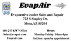 Evaporative Air Cooler 13500 Cfm 30in 5 Blade Fan 1hp Motor For 3000 Sq Ft 