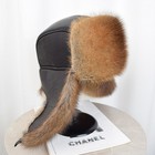 100  Real Whole Mink Fur Hat Handsome Luxury Thicken Winter Warm Cap Men