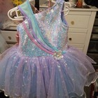 Girls Purple Sequined One-shoulder Tutu Dance Dress  Size S Polyester