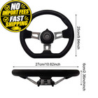 Go Kart Steering Wheel 10 5inch  3 Spoke Universal Replacement Black 