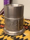 Vintage Mid Century Norway Rune Tinn Pewter Viking Ship Candle Holder Wax Catch