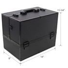 Professional Large Makeup Train Case 4in Lockable Cosmetic Organizer Box 6 Trays