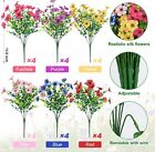 24 Bundles Artificial Flowers Fake Silk Flowers Uv Resistant Faux Plastic Plants