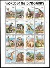 Tanzania 1994 - World Of The Dinosaurs - Sheet Of 16 Stamps - Scott 1251 - Mnh