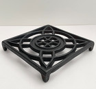 Antique Vintage Ober Mfg  Square No  2  Footed Cast Iron Sad Iron Trivet 4 1 4 