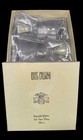 New Oleg Cassini Crystal Glitter Set 2 Wine Glasses Clear Signed Wedding Vtg