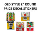 Old Style Vending Price Sticker Decal For Gumball Candy Machines Bulk Toy