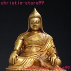 9 2  Tibet Buddhism Temple Bronze Gilt Tsongkhapa Master Shamanism Buddha Statue