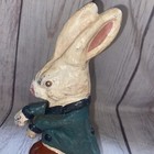 Vintage Solid Cast Iron Bunny Rabbit Door Stop 12  Garden Decoration  Painted