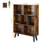 3-tier Mid-century Bookshelf  Rustic Brown Wood Bookcase With Legs  Open Storage