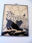 Pair Vintage Framed Silhouette Scottie Dog Pictures