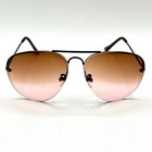 Martin M306 Vtg Rimless Aviator Sunglasses Japan Black Metal Two   tone Gradient 